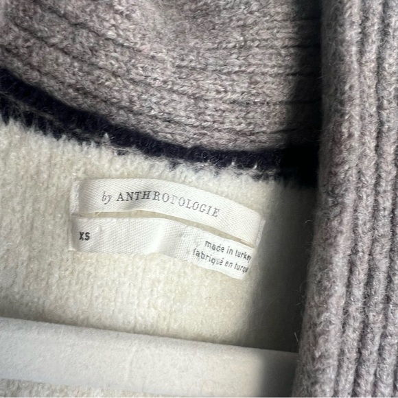 Anthropologie Size XS Blue Gray Pencey Longline Striped Knit Cardigan Vest - Picture 6 of 8